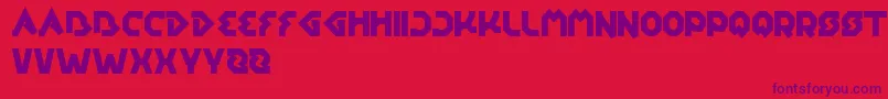 EarthAircraftUniverse-Schriftart – Violette Schriften auf rotem Hintergrund