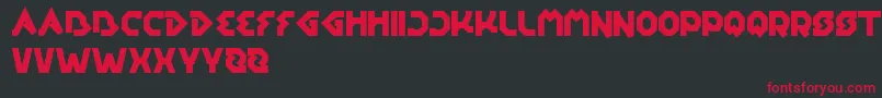 フォントEarthAircraftUniverse – 黒い背景に赤い文字