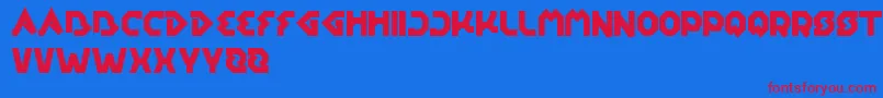 フォントEarthAircraftUniverse – 赤い文字の青い背景