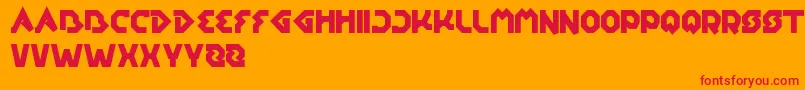 フォントEarthAircraftUniverse – オレンジの背景に赤い文字