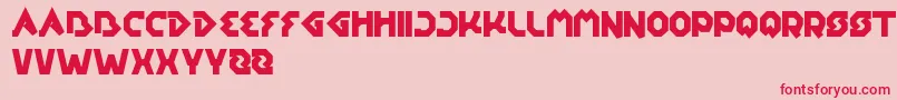 EarthAircraftUniverse-fontti – punaiset fontit vaaleanpunaisella taustalla