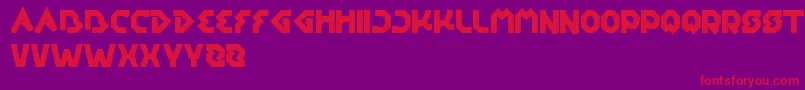 EarthAircraftUniverse-Schriftart – Rote Schriften auf violettem Hintergrund