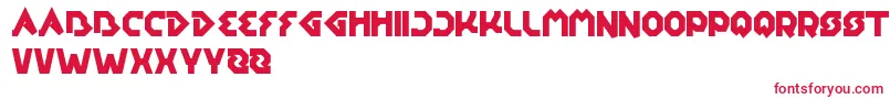 EarthAircraftUniverse-fontti – punaiset fontit valkoisella taustalla