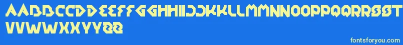 EarthAircraftUniverse Font – Yellow Fonts on Blue Background