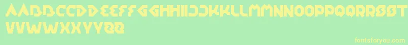 EarthAircraftUniverse Font – Yellow Fonts on Green Background