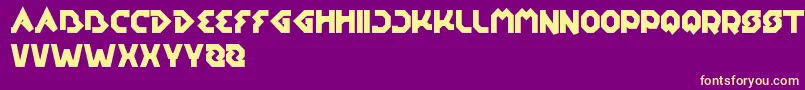 フォントEarthAircraftUniverse – 紫の背景に黄色のフォント