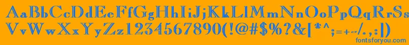 CaslonopenfaceBold-Schriftart – Blaue Schriften auf orangefarbenem Hintergrund