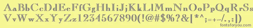 フォントCaslonopenfaceBold – 黄色の背景に灰色の文字