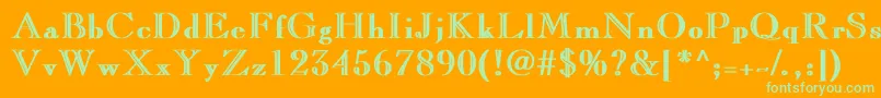 CaslonopenfaceBold Font – Green Fonts on Orange Background