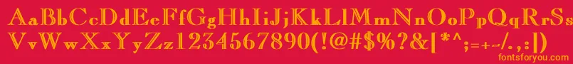 フォントCaslonopenfaceBold – 赤い背景にオレンジの文字