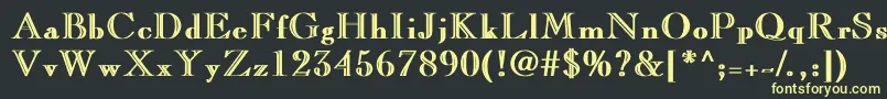 フォントCaslonopenfaceBold – 黒い背景に黄色の文字