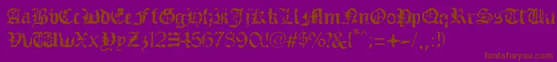 GuerraSanta Font – Brown Fonts on Purple Background