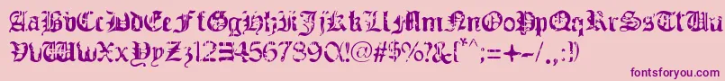 GuerraSanta Font – Purple Fonts on Pink Background