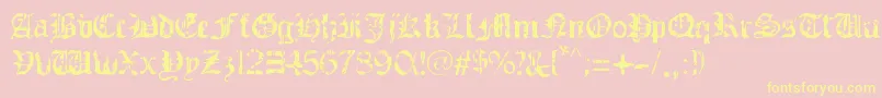 GuerraSanta Font – Yellow Fonts on Pink Background