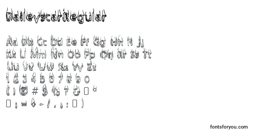 BaileyscarRegular Font – alphabet, numbers, special characters