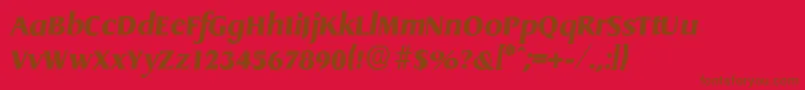 DragonserialHeavyItalic Font – Brown Fonts on Red Background