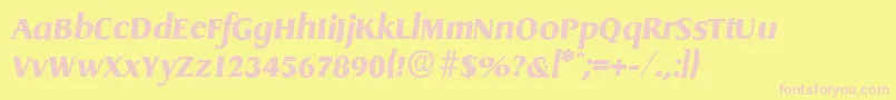 DragonserialHeavyItalic Font – Pink Fonts on Yellow Background