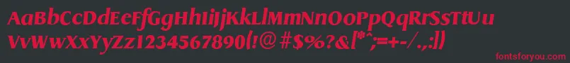 DragonserialHeavyItalic Font – Red Fonts on Black Background