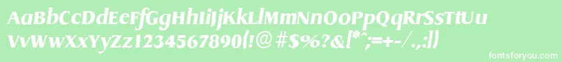 DragonserialHeavyItalic-Schriftart – Weiße Schriften auf grünem Hintergrund