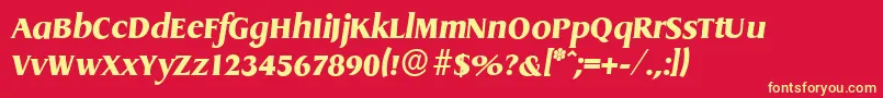 DragonserialHeavyItalic Font – Yellow Fonts on Red Background