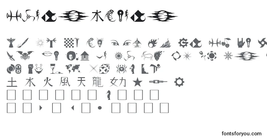 A fonte Hongs2Dings – alfabeto, números, caracteres especiais