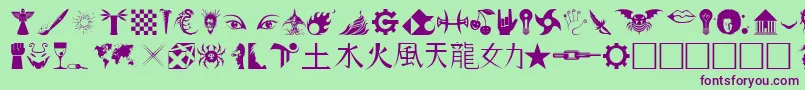 Hongs2Dings Font – Purple Fonts on Green Background