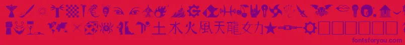 Hongs2Dings Font – Purple Fonts on Red Background