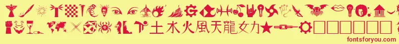fuente Hongs2Dings – Fuentes Rojas Sobre Fondo Amarillo