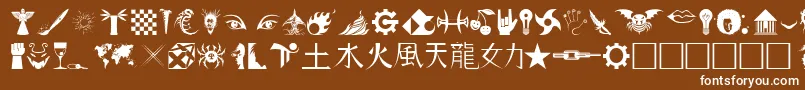 フォントHongs2Dings – 茶色の背景に白い文字