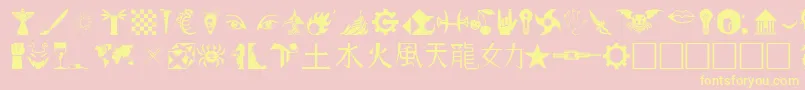 Hongs2Dings Font – Yellow Fonts on Pink Background