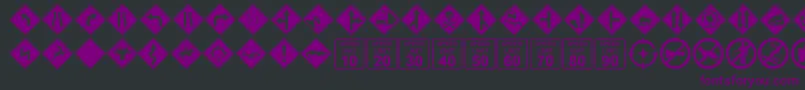 Ggsid-fontti – violetit fontit mustalla taustalla
