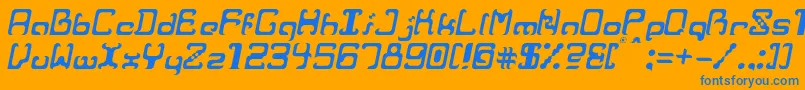 フォントRvrIt – オレンジの背景に青い文字