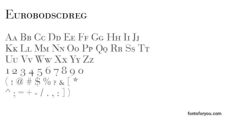 Шрифт Eurobodscdreg – алфавит, цифры, специальные символы