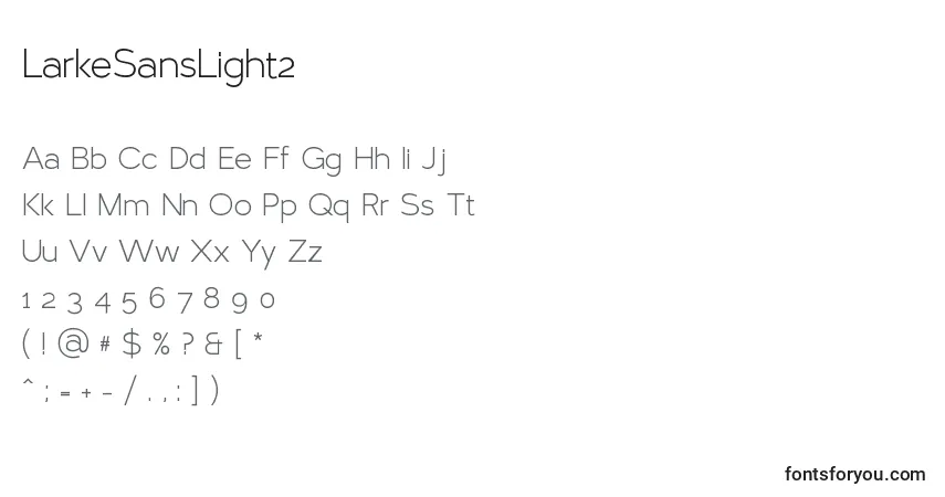LarkeSansLight2フォント–アルファベット、数字、特殊文字
