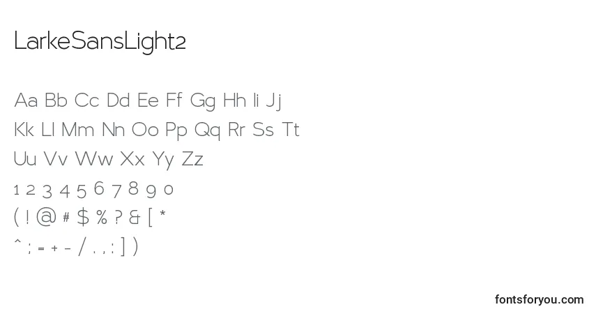 Police LarkeSansLight2 - Alphabet, Chiffres, Caractères Spéciaux