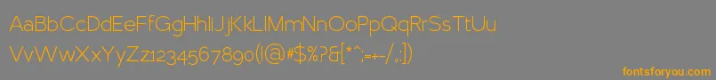 フォントLarkeSansLight2 – オレンジの文字は灰色の背景にあります。