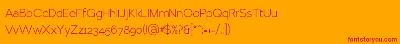 Fonte LarkeSansLight2 – fontes vermelhas em um fundo laranja