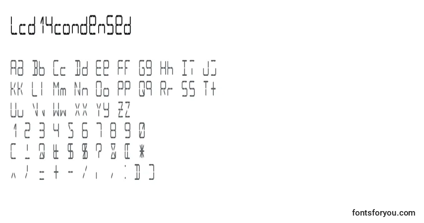 Czcionka Lcd14condensed – alfabet, cyfry, specjalne znaki