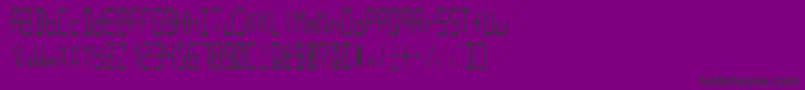 Lcd14condensed-Schriftart – Schwarze Schriften auf violettem Hintergrund