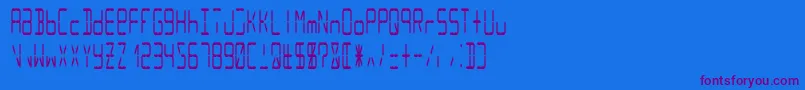 フォントLcd14condensed – 紫色のフォント、青い背景