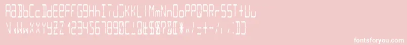 Police Lcd14condensed – polices blanches sur fond rose