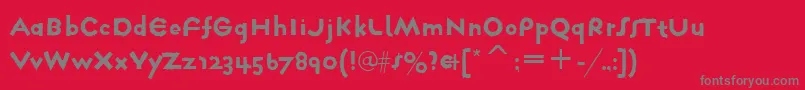 Weitere Informationen zur FarmhausNormalItcTt-Schriftart FarmhausNormalItcTt-Schriftart – Graue Schriften auf rotem Hintergrund
