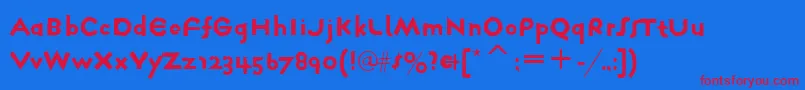 FarmhausNormalItcTt Font – Red Fonts on Blue Background