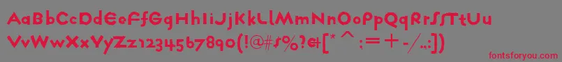 FarmhausNormalItcTt-Schriftart – Rote Schriften auf grauem Hintergrund