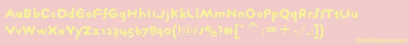 FarmhausNormalItcTt Font – Yellow Fonts on Pink Background