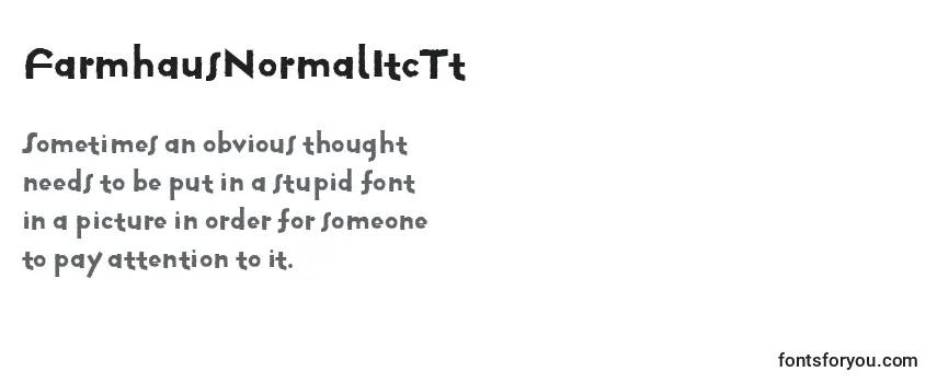 Review of the FarmhausNormalItcTt Font