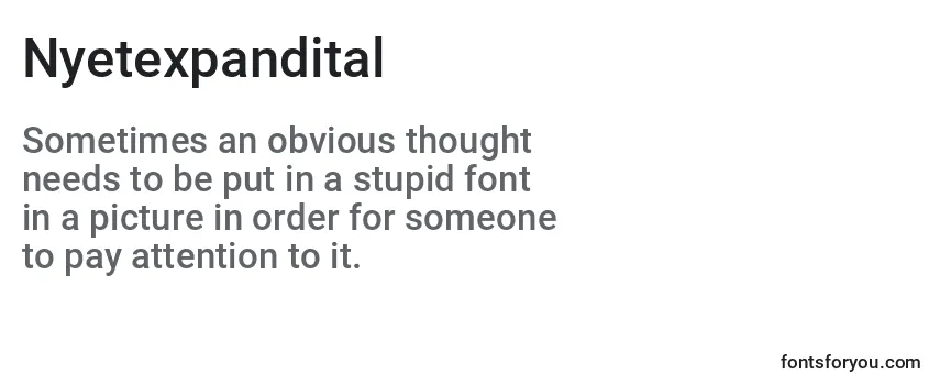 Review of the Nyetexpandital Font
