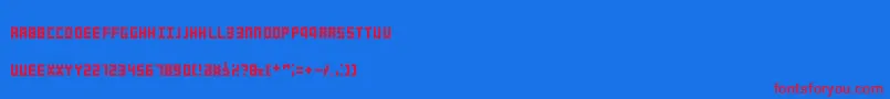 Obeluscompact Font – Red Fonts on Blue Background
