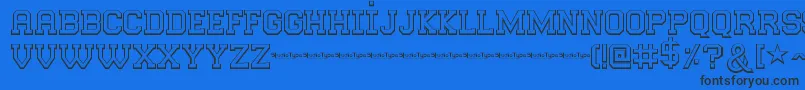 CollegePlayerDemo-Schriftart – Schwarze Schriften auf blauem Hintergrund