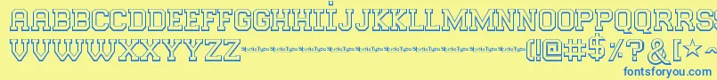 CollegePlayerDemo Font – Blue Fonts on Yellow Background